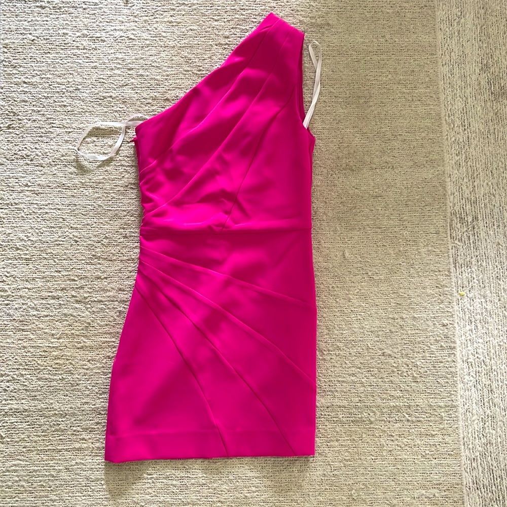 Michael Costello hot pink dress from Revolve!! Super fun!